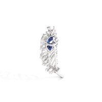 Pretty Peacock Feather Silver Brooch