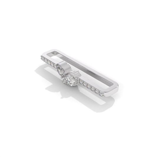 Delicate Silver Watch Charm With Pear Cut Diamond