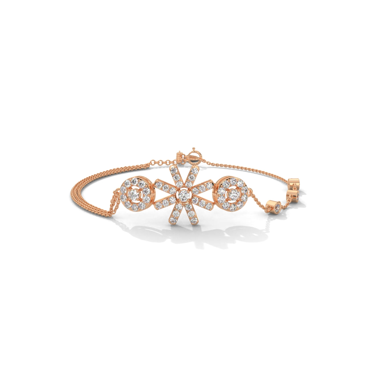 Snowflake Diamond Silver Bracelet