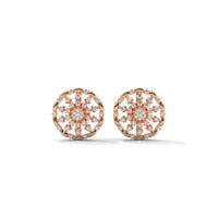 Floral-Toned Diamond Studded Classic Silver Earrings