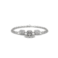 Charm With Daimond Silver Bracelet