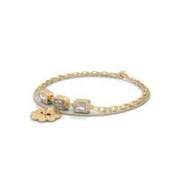 Charm With Daimond Silver Bracelet