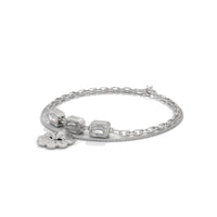 Charm With Daimond Silver Bracelet