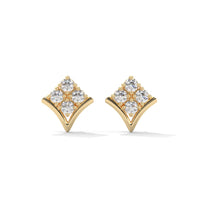Small White Diamond Silver Earrings