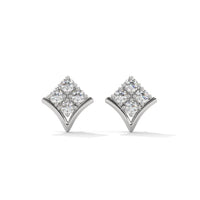 Small White Diamond Silver Earrings