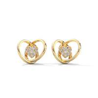 One Diamond Heart Silver Earrings