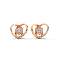 One Diamond Heart Silver Earrings