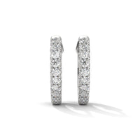 Huggee Round Brilliant Silver Earring