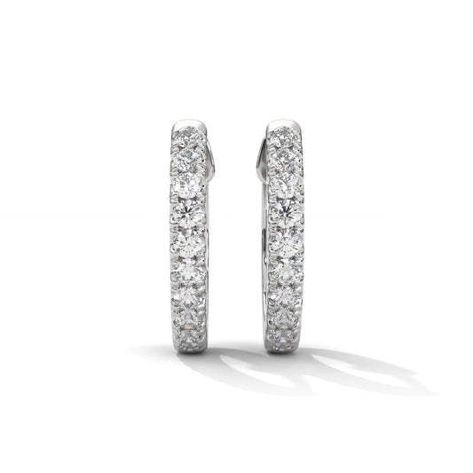 Huggee Round Brilliant Silver Earring