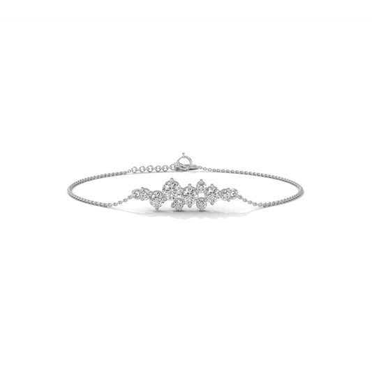 Lucky Clover Diamond Silver Bracelet