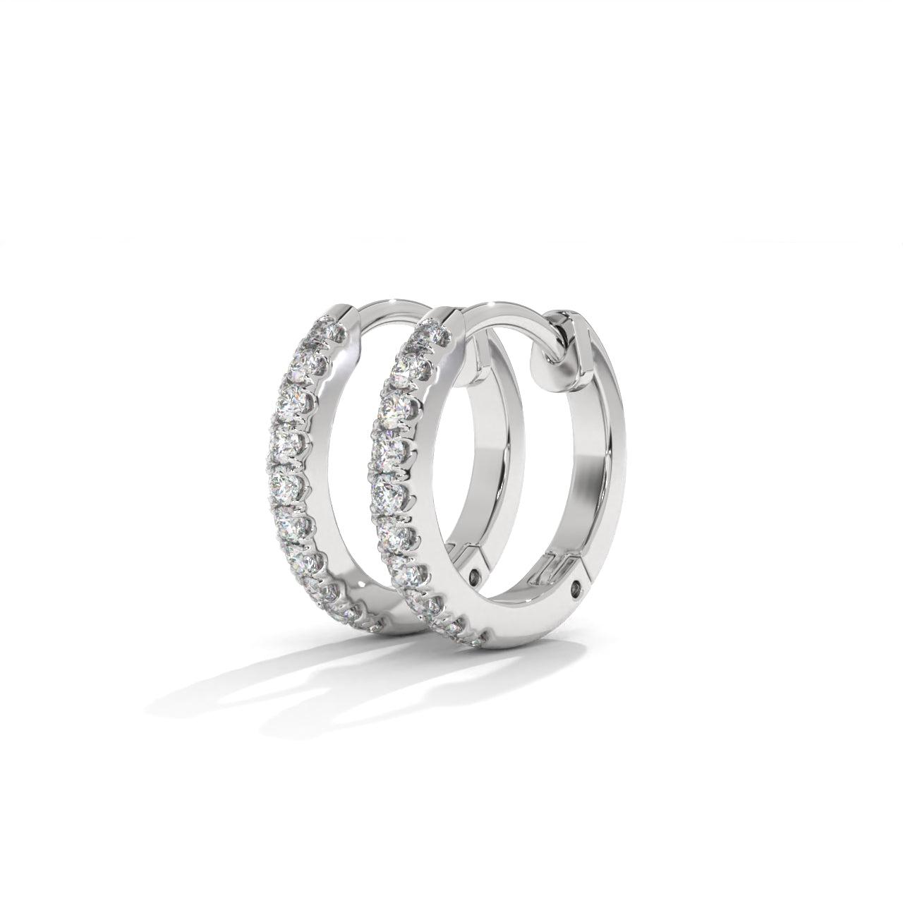 Huggee Round Brilliant Silver Earring