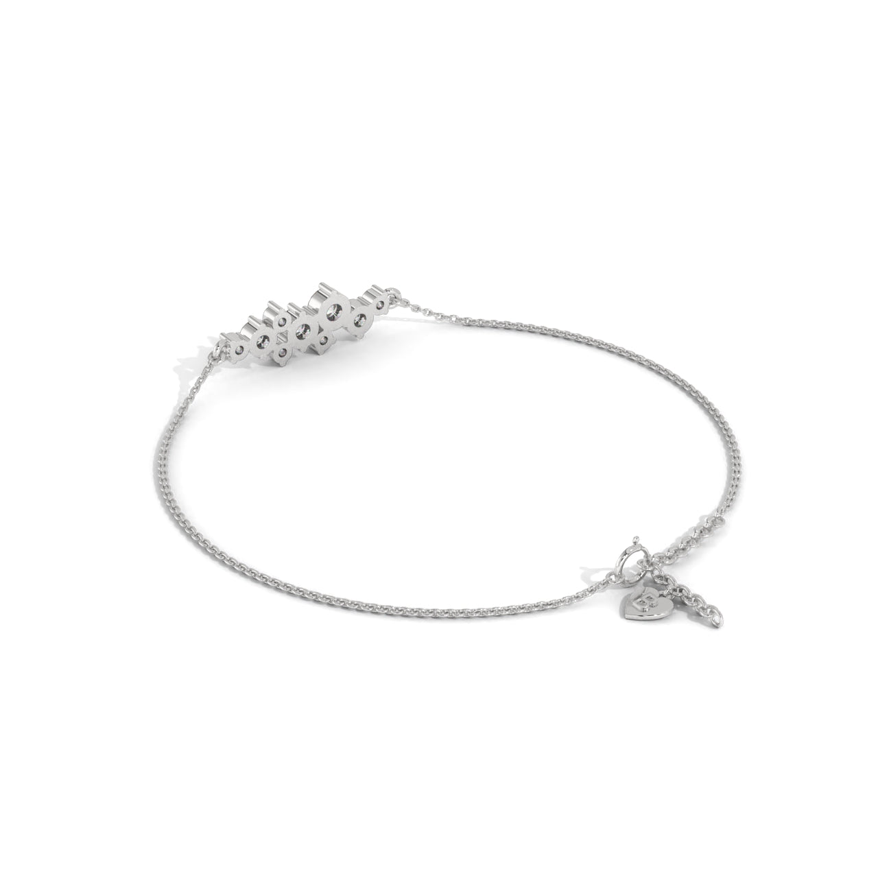 Lucky Clover Diamond Silver Bracelet