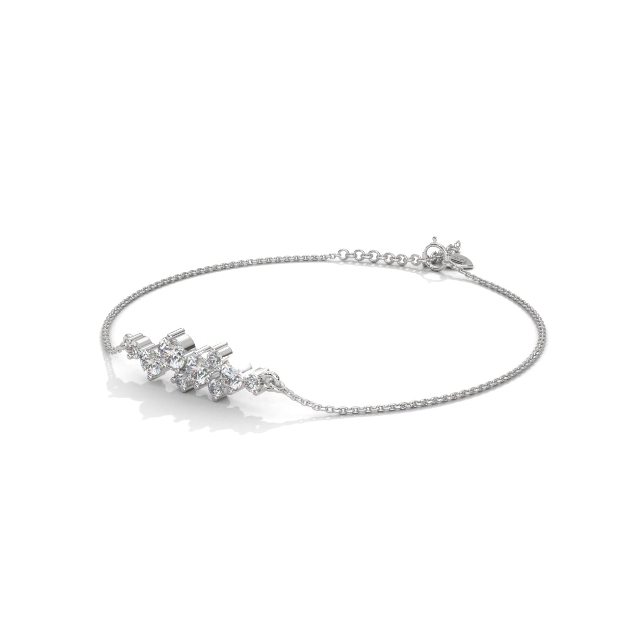 Lucky Clover Diamond Silver Bracelet