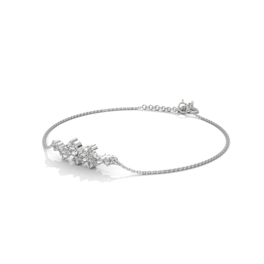 Lucky Clover Diamond Silver Bracelet