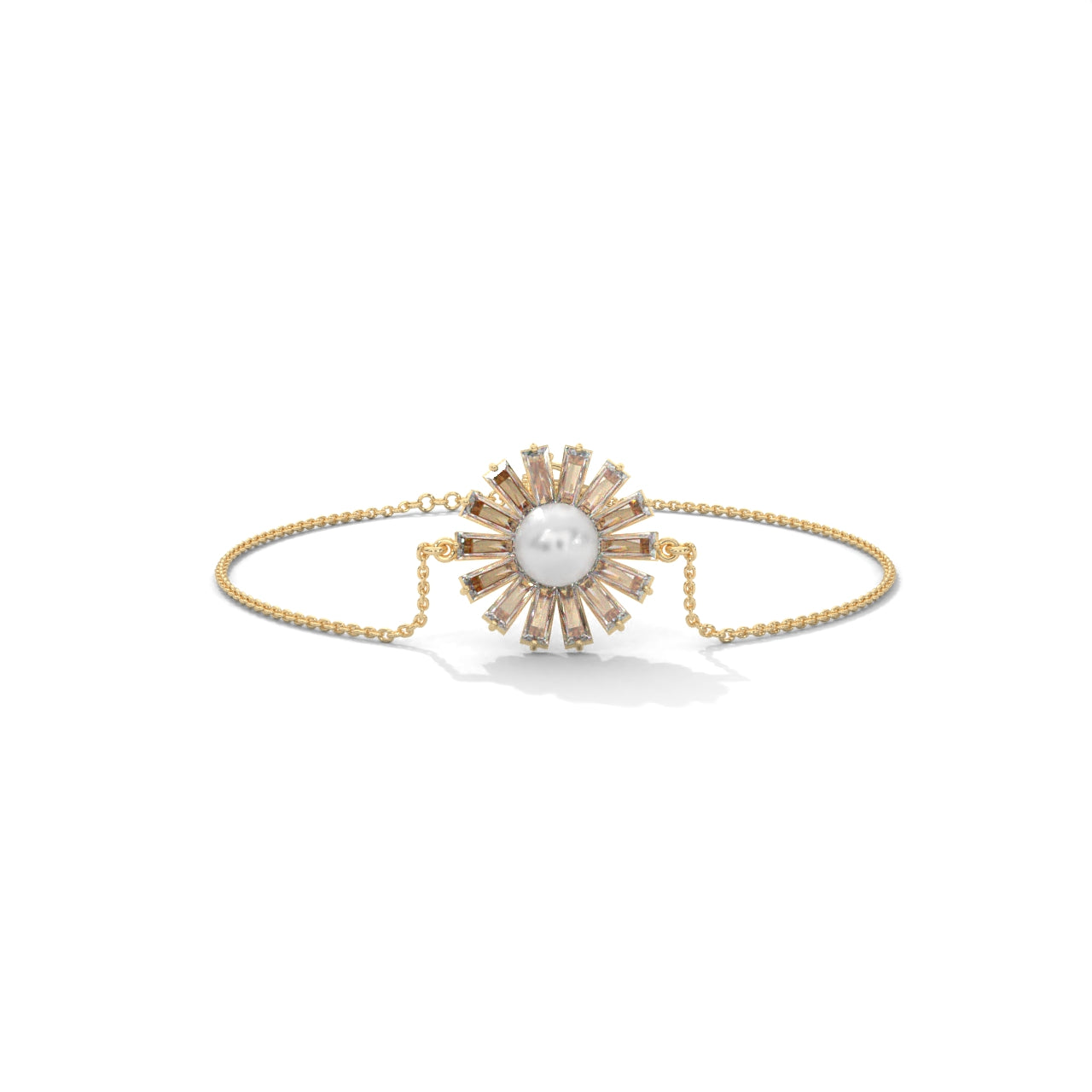 Twinkling Clover Pearl Silver Bracelet