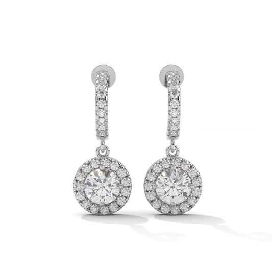 Diamond Drop Silver Earrings For Woman