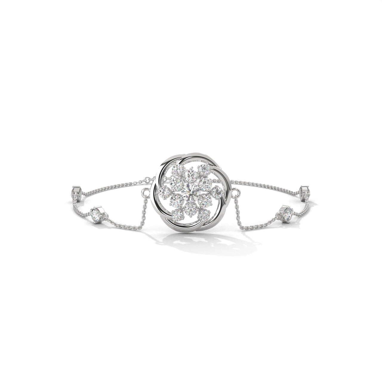 Floral 925 Sterling Silver Bracelet