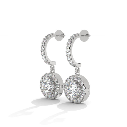 Diamond Drop Silver Earrings For Woman
