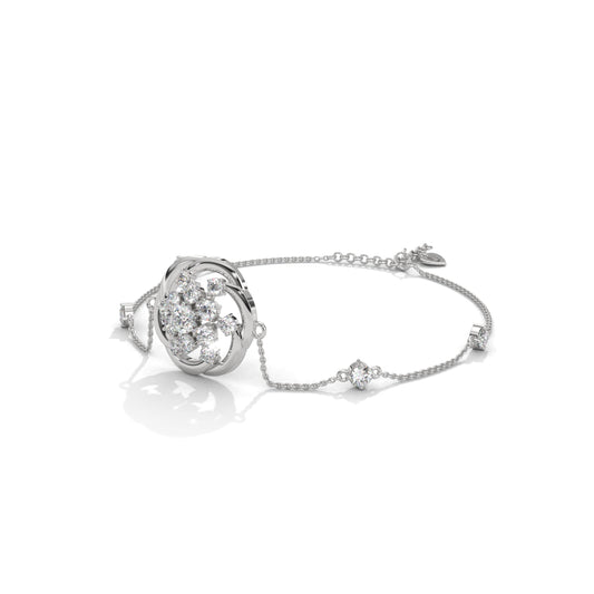Floral 925 Sterling Silver Bracelet