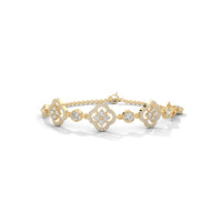 Sparkles Floral Diamond Set Silver Bracelet