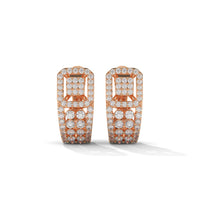 Unique Huggie Silver Earrings With Diamond