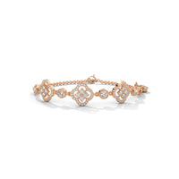 Sparkles Floral Diamond Set Silver Bracelet