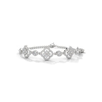 Sparkles Floral Diamond Set Silver Bracelet
