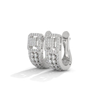 Unique Huggie Silver Earrings With Diamond