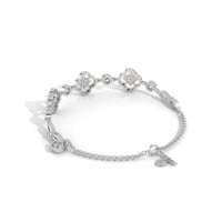 Sparkles Floral Diamond Set Silver Bracelet