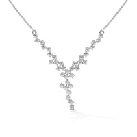 Cubic Zirconia Diamonds Silver Necklace