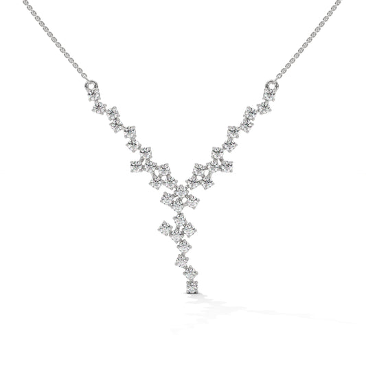 Cubic Zirconia Diamonds Silver Necklace