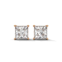 Square studded One Diamond Earrings