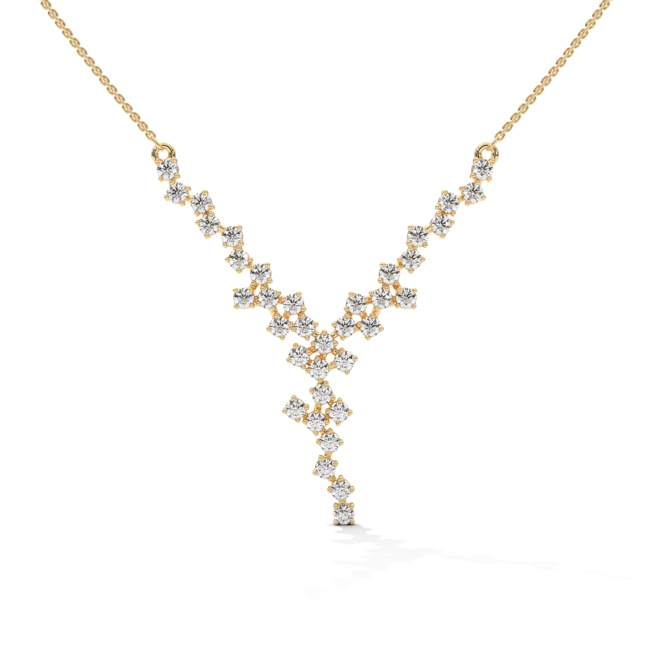 Cubic Zirconia Diamonds Silver Necklace