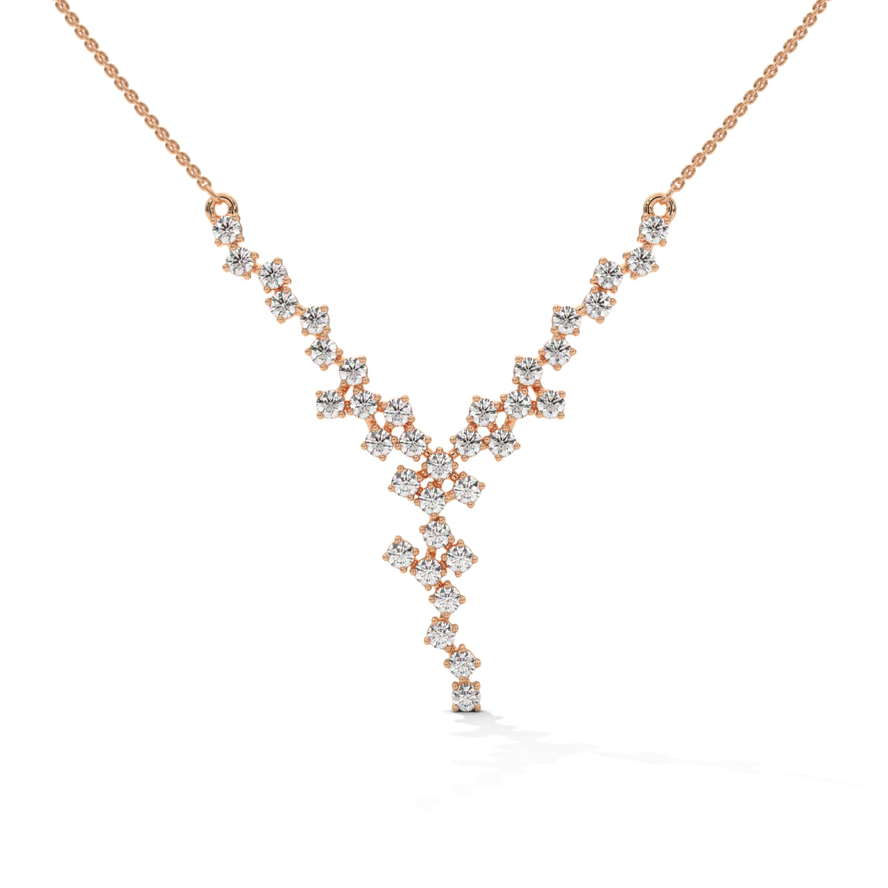 Cubic Zirconia Diamonds Silver Necklace