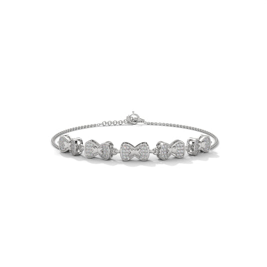 Bow Tie Trendy Delicious Silver Bracelet
