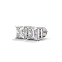 Square studded One Diamond Earrings