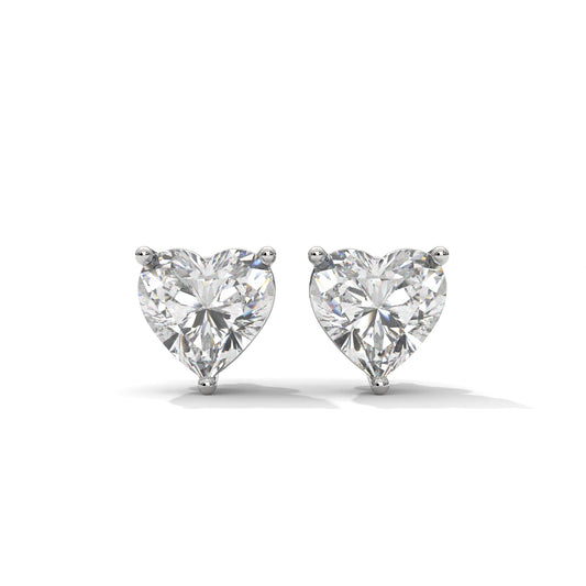 Love Heart Zircon Silver Earrings