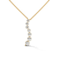Graduated Diamond Drop Silver Necklace