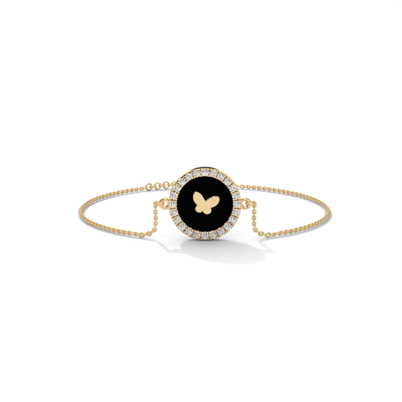Attractive Butterfly Silver Bracelet With Diamond