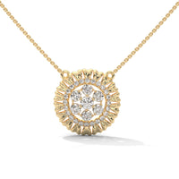 Sun Rays Flower Silver Necklace