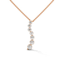 Graduated Diamond Drop Silver Necklace