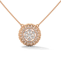 Sun Rays Flower Silver Necklace