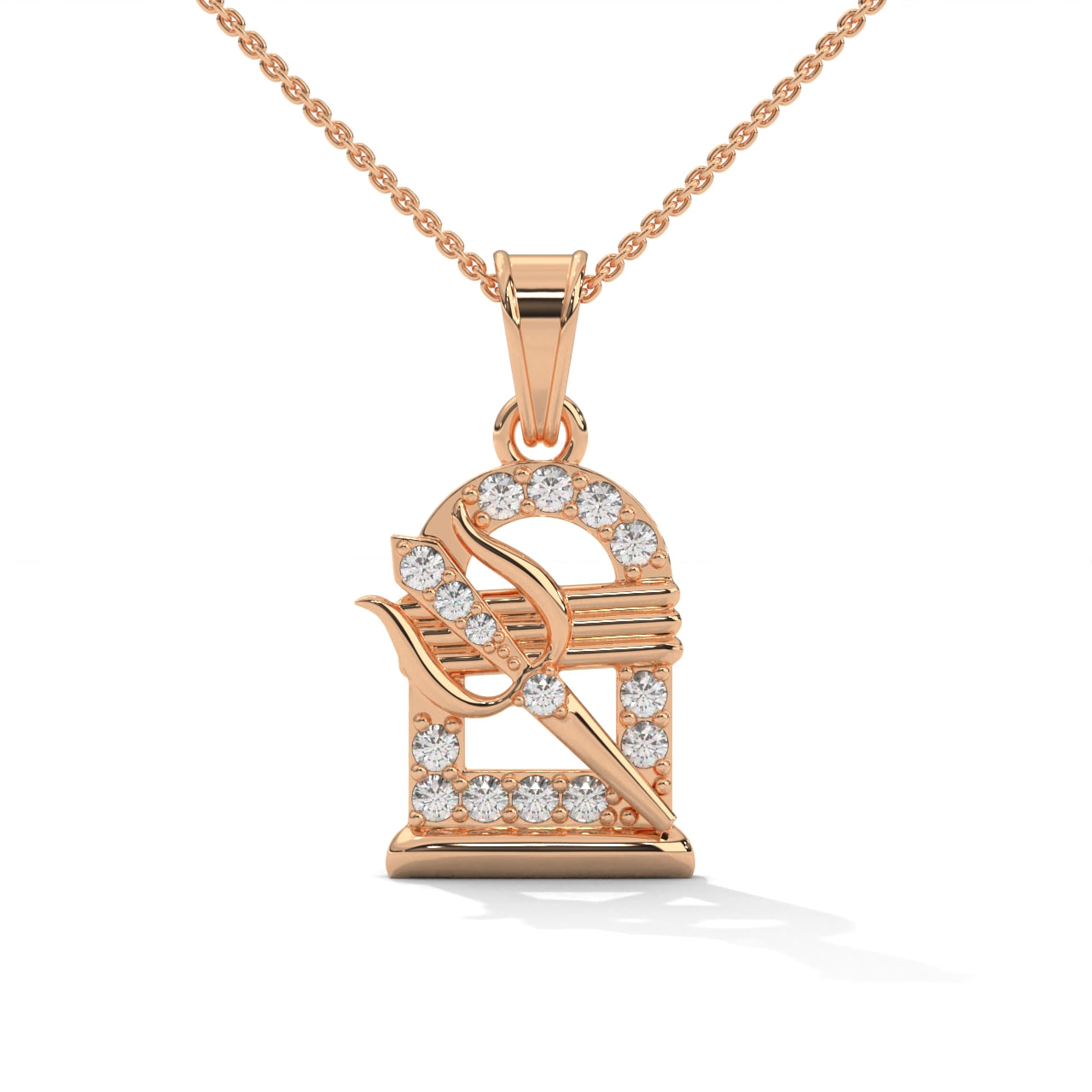 Sterling Silver Shiv Trishul & Lingam Pendant