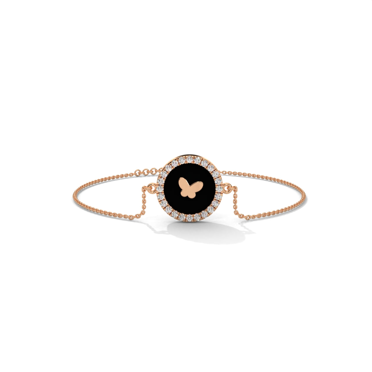 Attractive Butterfly Silver Bracelet With Diamond