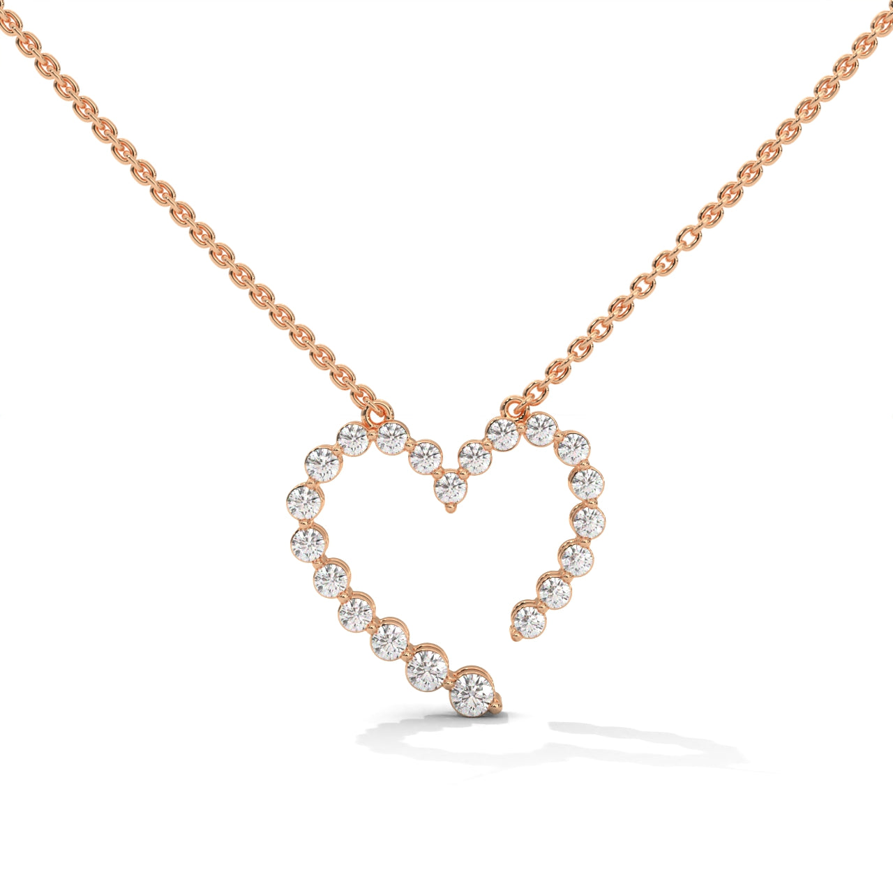 Diamond Heart 925 Sterling Silver Nacklace