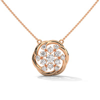 Tiny Flower Pendent With Joint Chain Silver Diamond Necklace