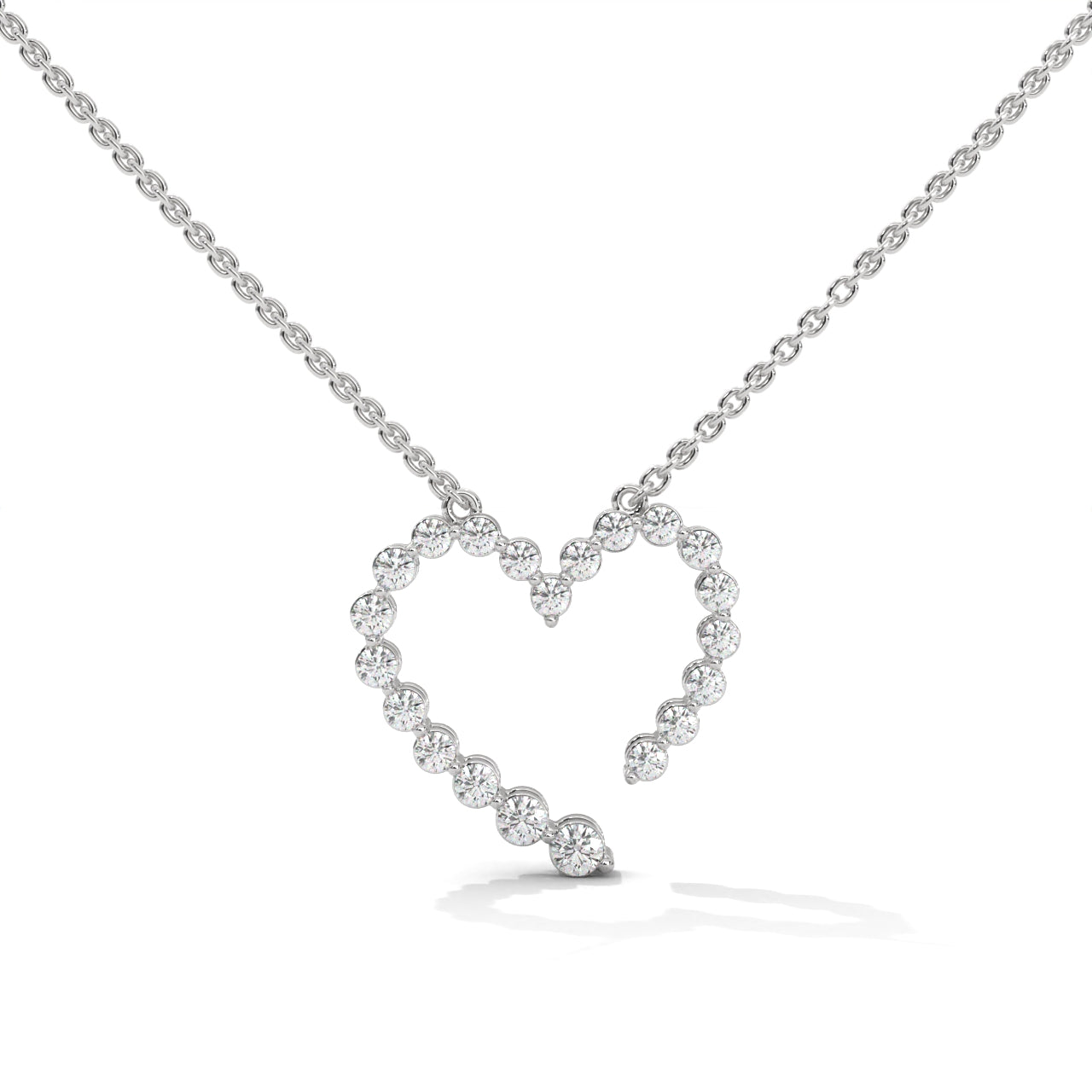 Diamond Heart 925 Sterling Silver Nacklace