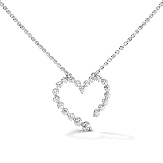 Diamond Heart 925 Sterling Silver Nacklace