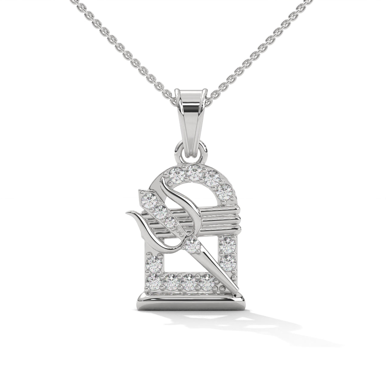 Sterling Silver Shiv Trishul & Lingam Pendant
