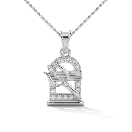 Sterling Silver Shiv Trishul & Lingam Pendant